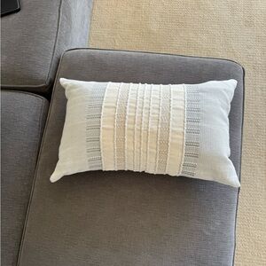 Elegant White and Gray Decorative Pillow The Citizenry